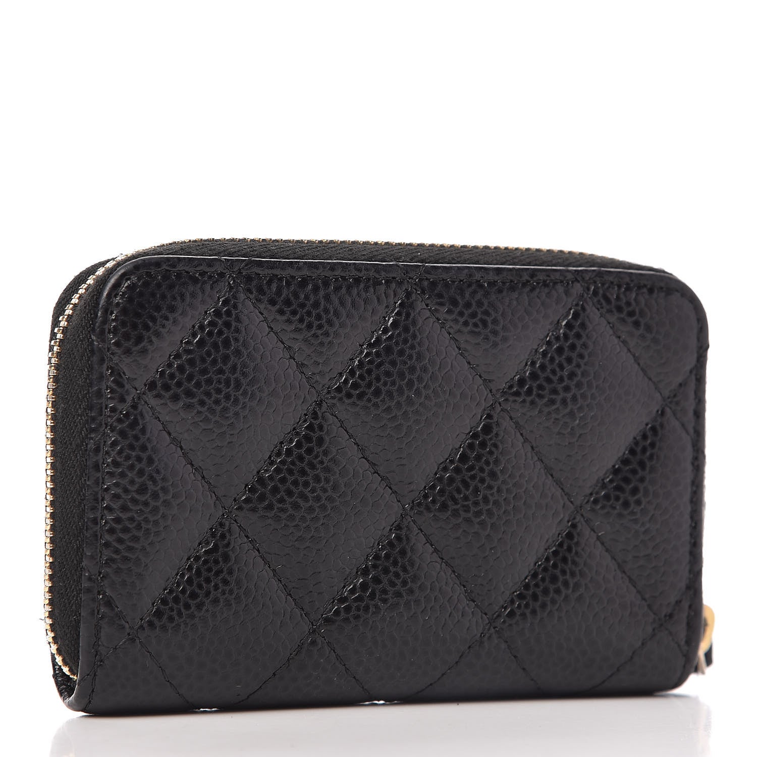 Chanel Caviar Quilted Zip Coin Purse Black 3 of 10