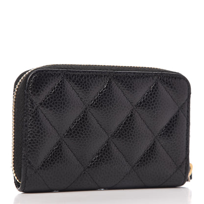 Chanel Caviar Quilted Zip Coin Purse Black 3 of 10