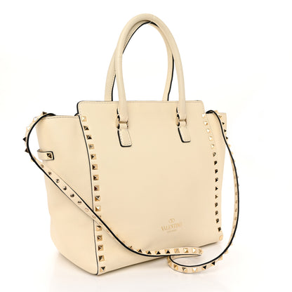 Valentino Garavani Vitello Small Rockstud Double Handle Tote Ivory 3 of 13