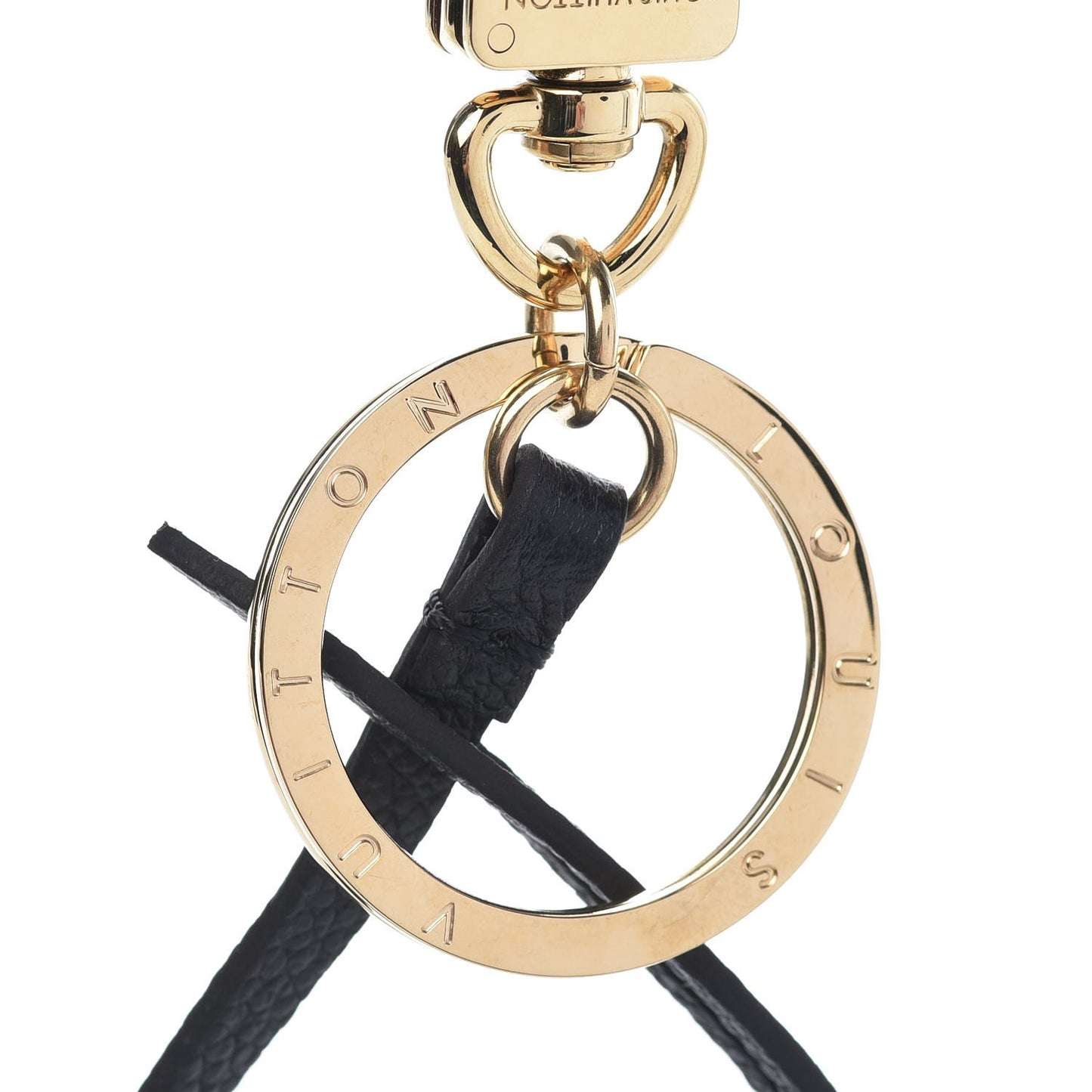 Calfskin Artsy Key Ring Holder Black