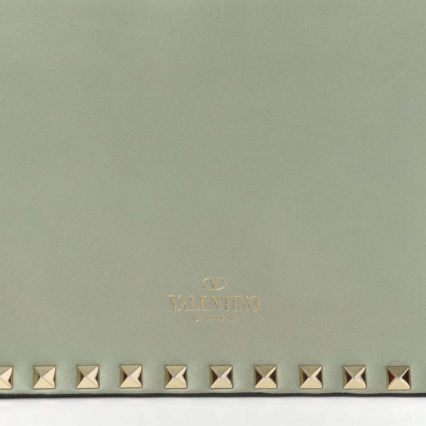 Nappa Rockstud Wristlet Clutch Green Tea Sorbet
