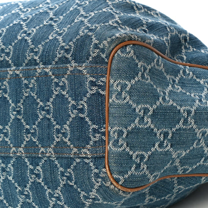 Gucci Denim Monogram Medium Sukey Tote Blue 14 of 23