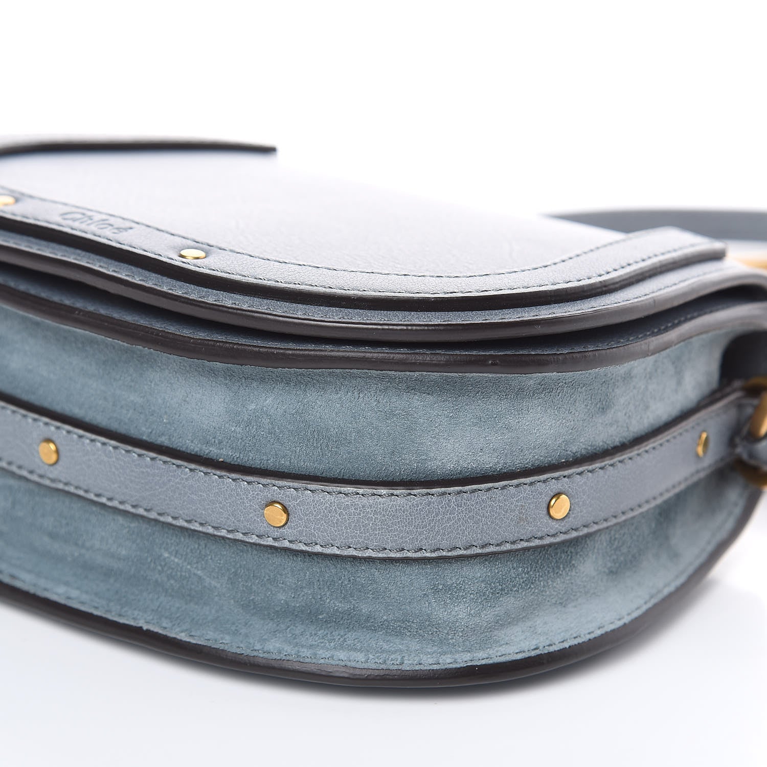 Chloe Calfskin Suede Small Nile Bracelet Bag Cloudy Blue 9 of 9