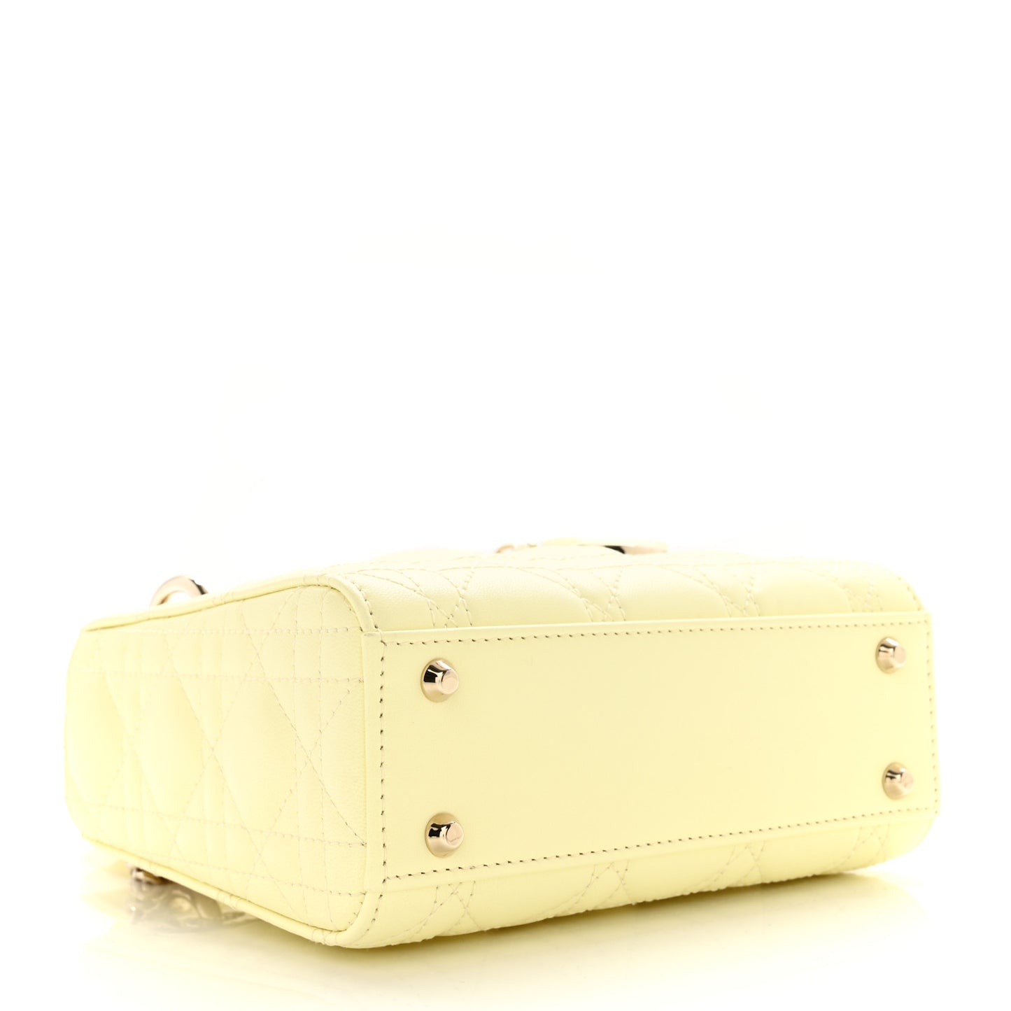 Lambskin Cannage Mini Lady Dior Soft Yellow