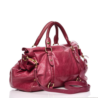 Miu Miu Vitello Lux Medium Bow Bag Fuchsia 4 of 18