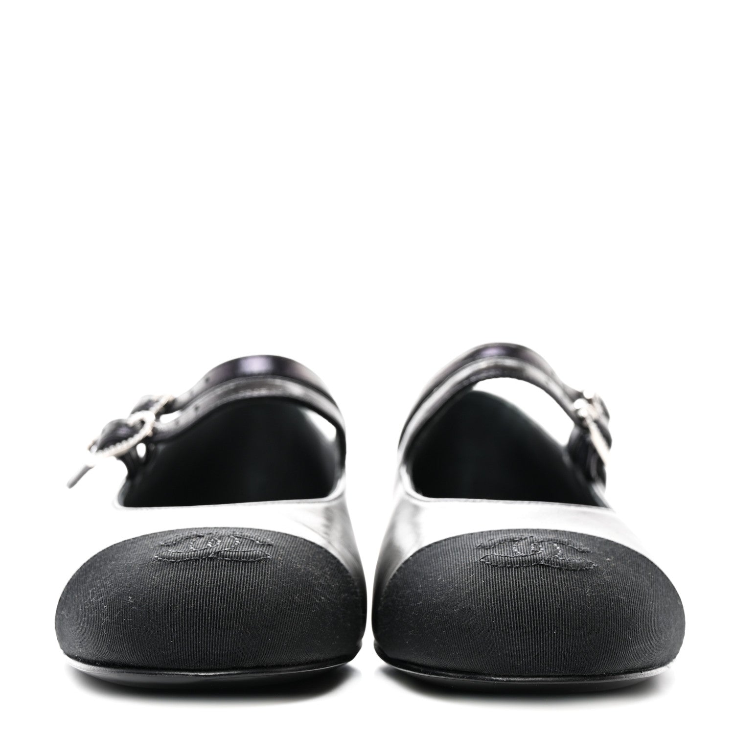 Chanel Lambskin Grosgrain Pearl Mary Jane Flats 38 Black 2 of 9