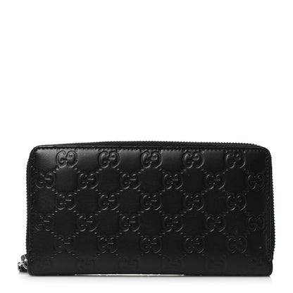Gucci Guccissima Signature Zip Around Wallet Black 1 of 8