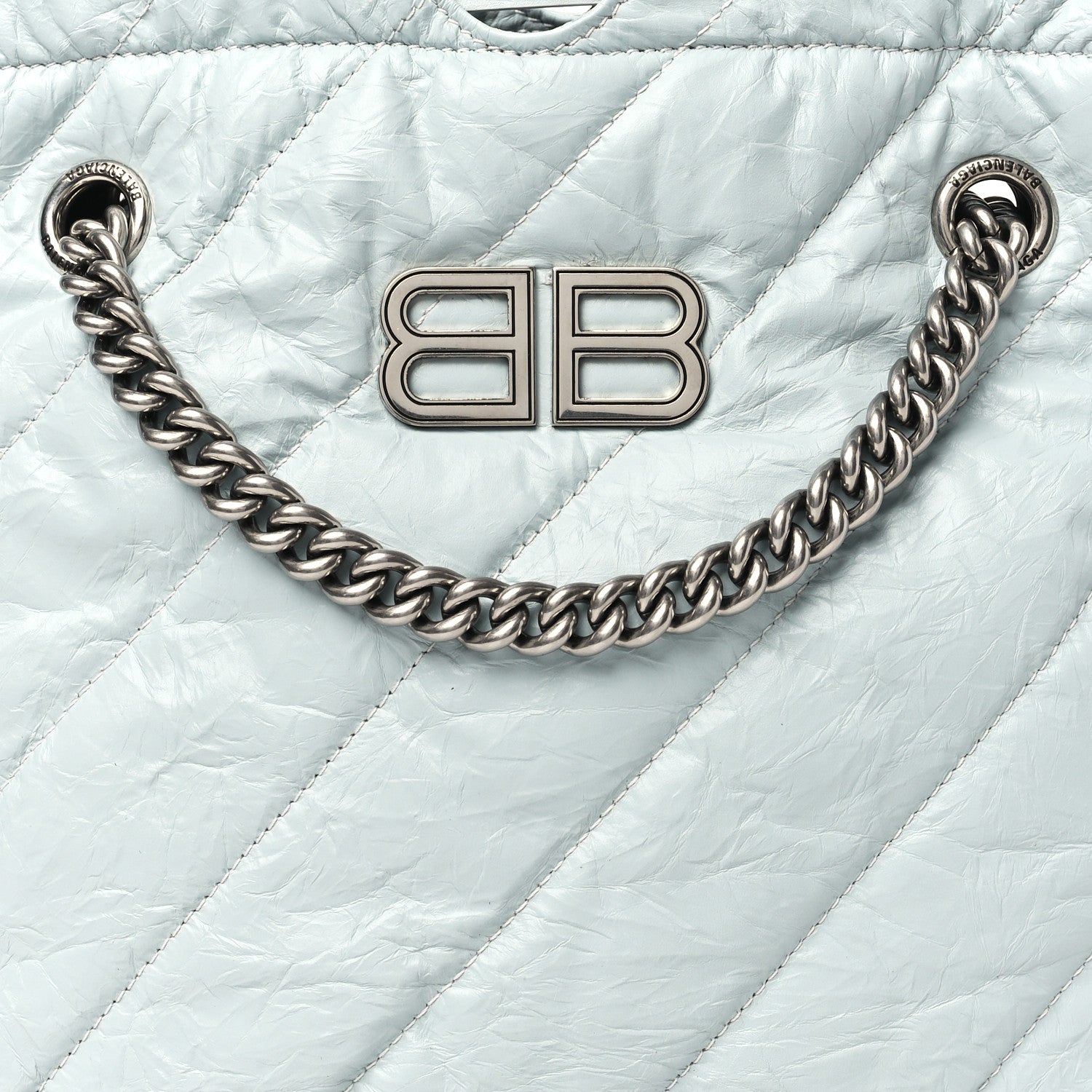 Balenciaga Crushed Calfskin Quilted Crush Small Tote Bag Light Blue 8 of 11