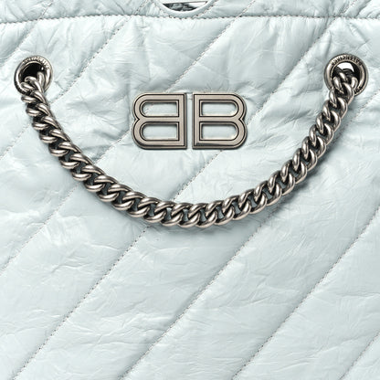 Balenciaga Crushed Calfskin Quilted Crush Small Tote Bag Light Blue 8 of 11