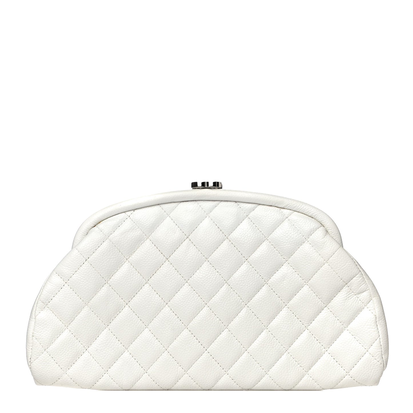 Caviar Quilted Timeless Clutch White