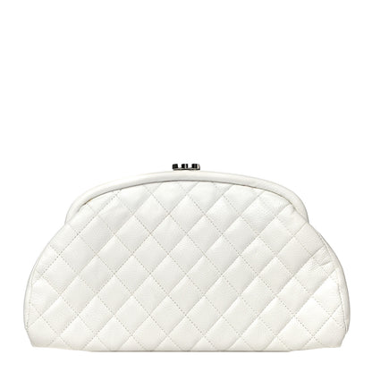 Chanel Caviar Quilted Timeless Clutch White 1 of 12