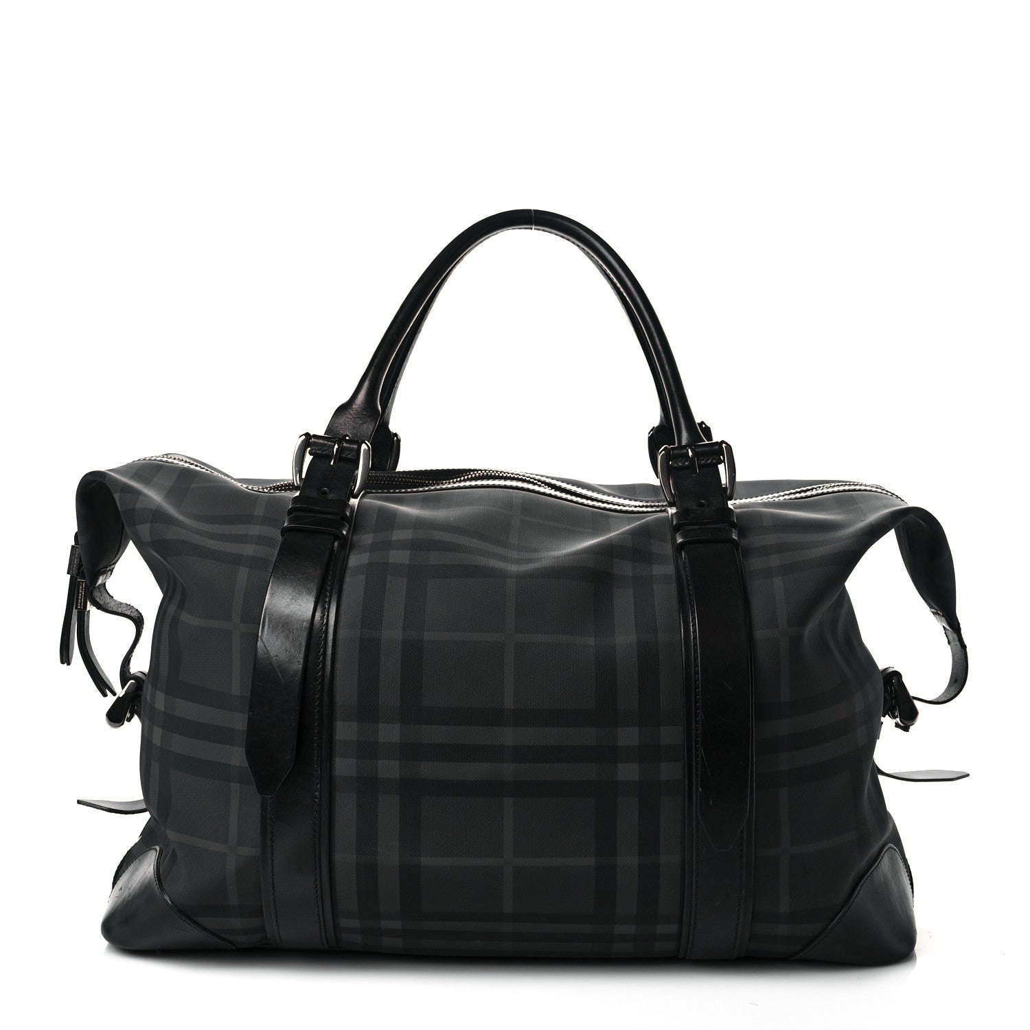 Burberry Nylon Smoked Check Weekend Duffle Bag Black 1 of 18
