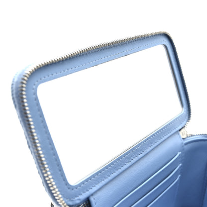 Chanel Denim Quilted Sweetheart Small Vanity Case With Chain Blue 7 of 10