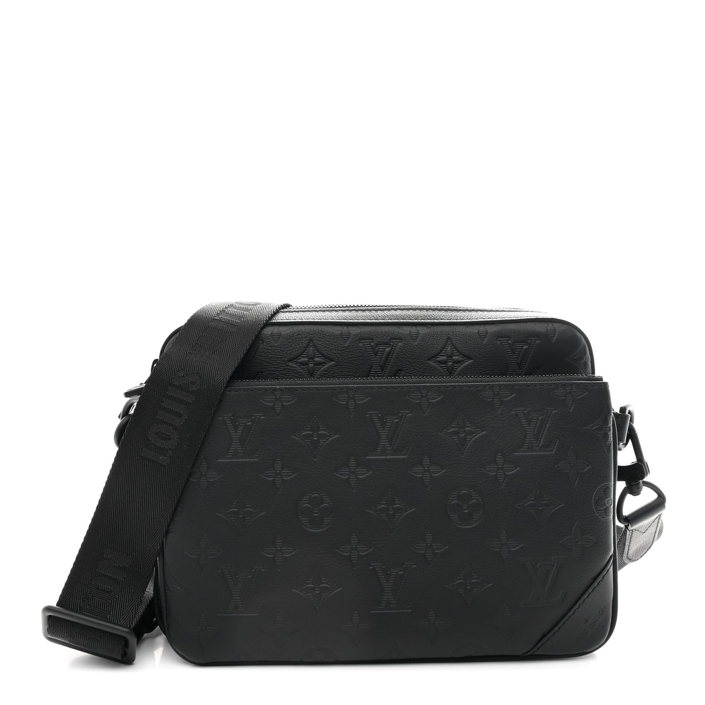 Calfskin Monogram Shadow Trio Messenger Black