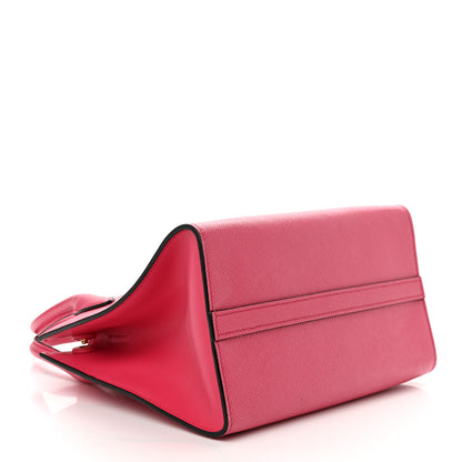 Prada Saffiano Cuir Calfskin Small Monochrome Top Handle Tote Magenta 4 of 10