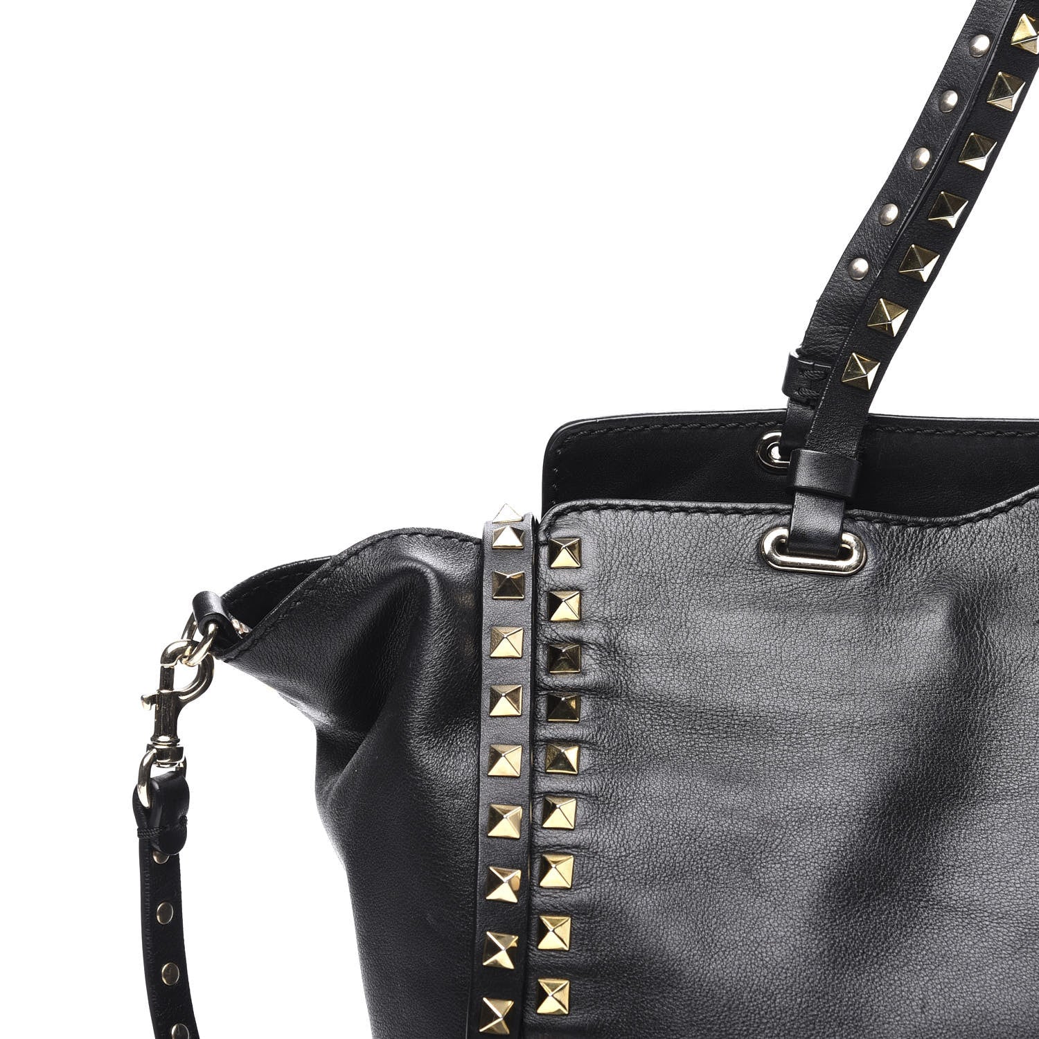 Valentino Garavani Vitello Medium Rockstud Tote Black 11 of 11