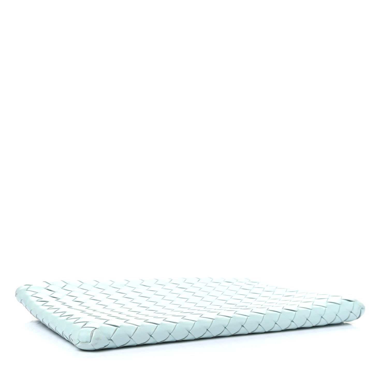 Nappa Intrecciato Large Flat Zip Pouch Spearmint