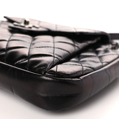 Chanel Glazed Calfskin Quilted Accordion Flap Black 9 of 9