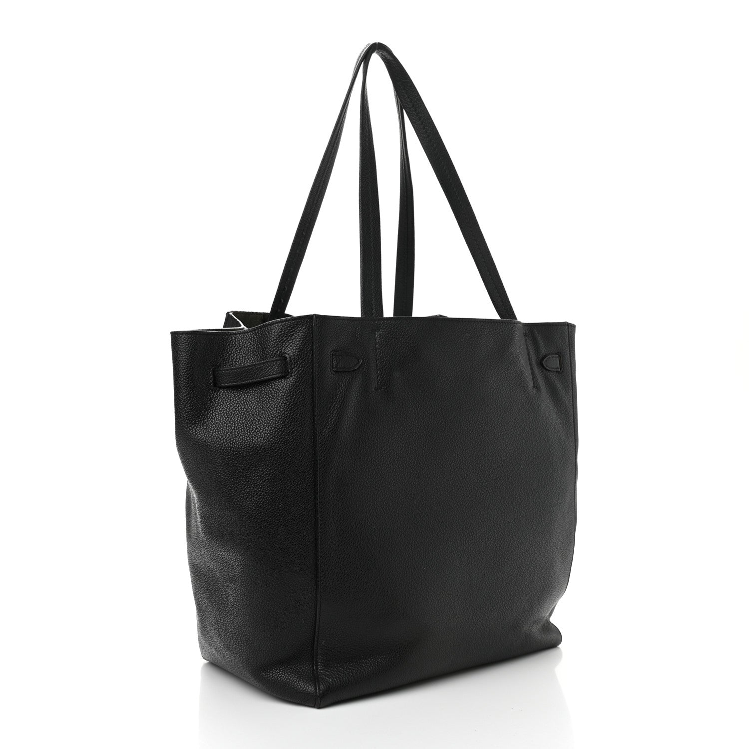 Celine Soft Grained Calfskin Small Belt Cabas Phantom Black 3 of 23