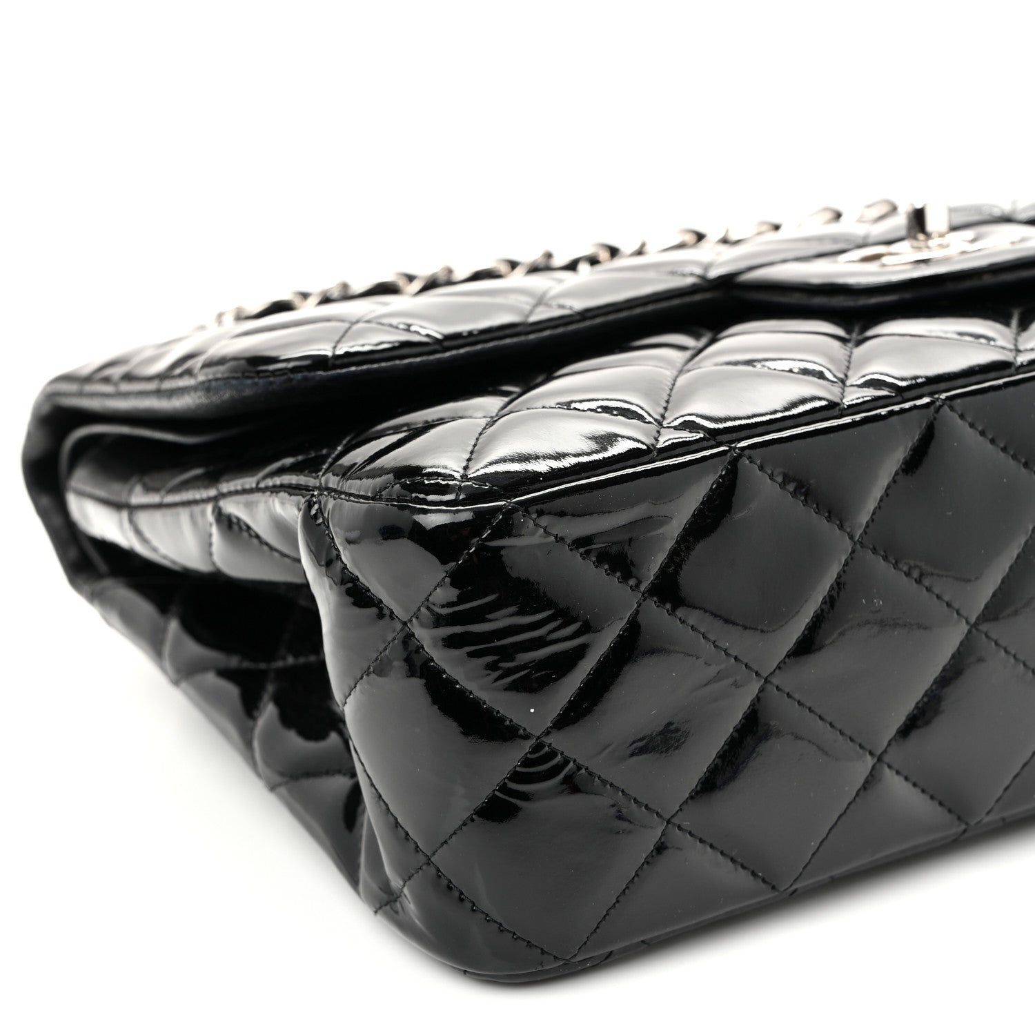 Chanel Patent Quilted Jumbo Double Flap Black 17 of 19