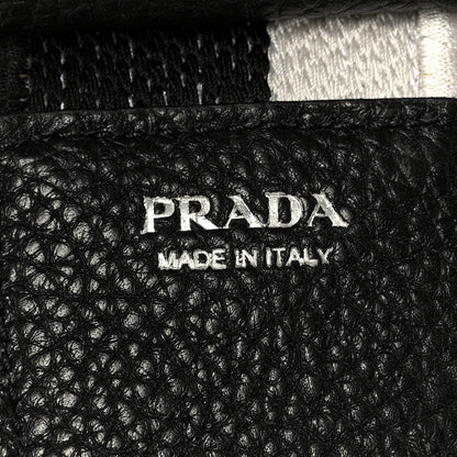 Prada Vitello Daino Soft Drawstring Bucket Bag Black 7 of 11