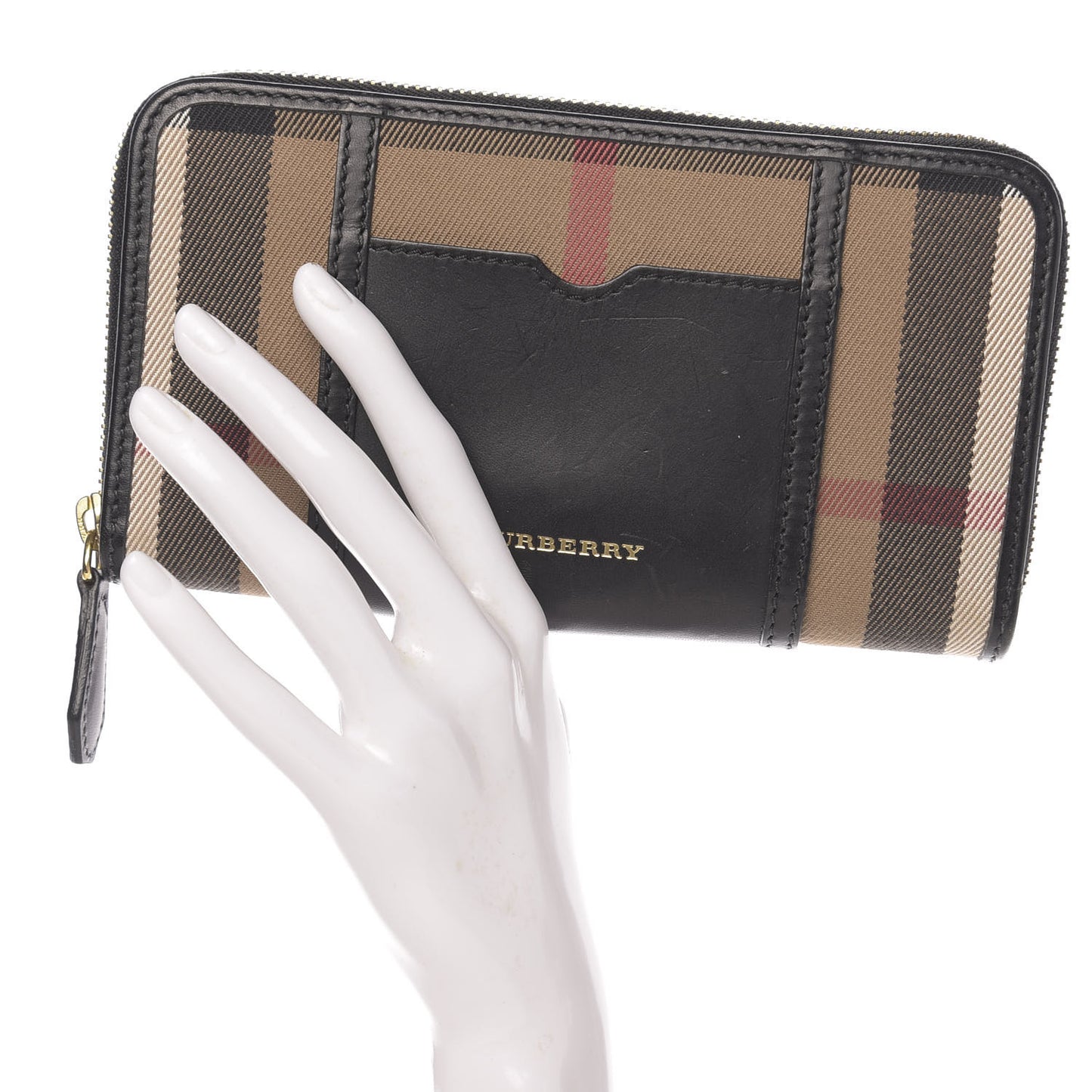 House Check Large Sartorial Ziggy Zip Around Wallet Black