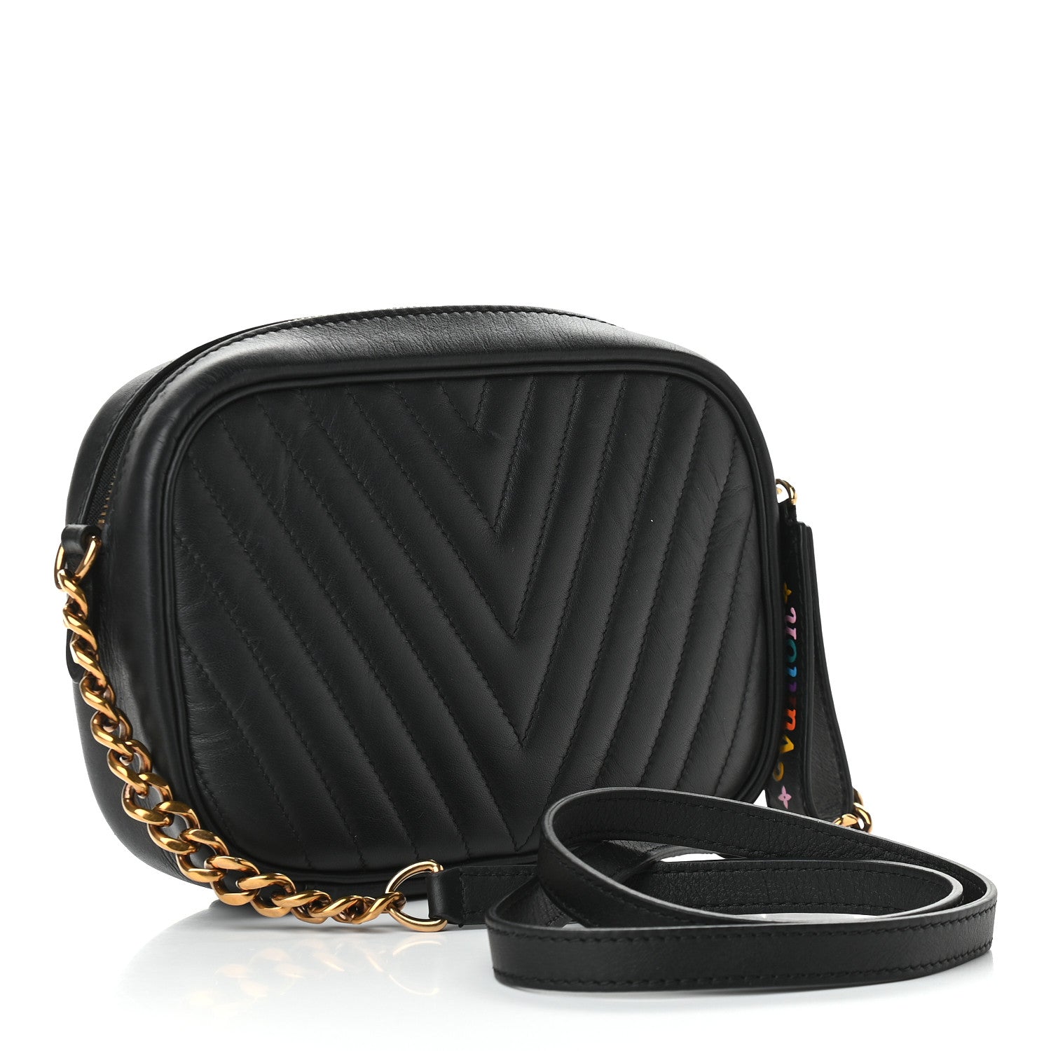 Louis Vuitton Calfskin New Wave Camera Bag Black 3 of 9
