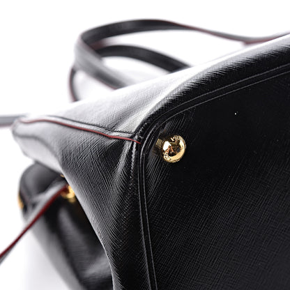 Prada Saffiano Vernice Double Zip Tote Black 14 of 15