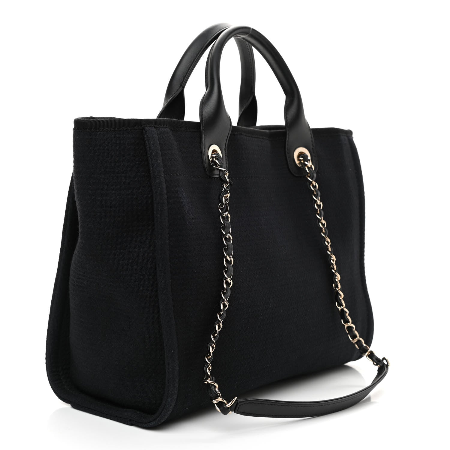 Chanel Mixed Fibers Small Deauville Tote Black 4 of 11