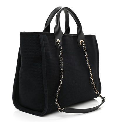 Chanel Mixed Fibers Small Deauville Tote Black 4 of 11