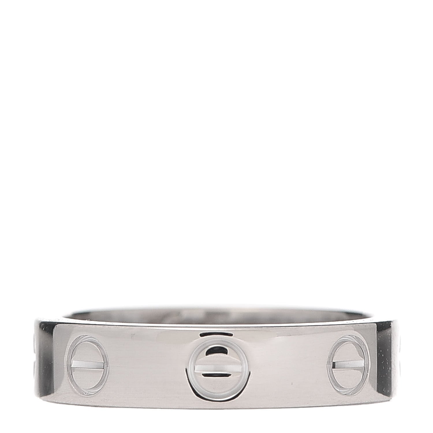 Cartier 18K White Gold Diamond 4mm LOVE Wedding Band Ring 47 4 3 of 4