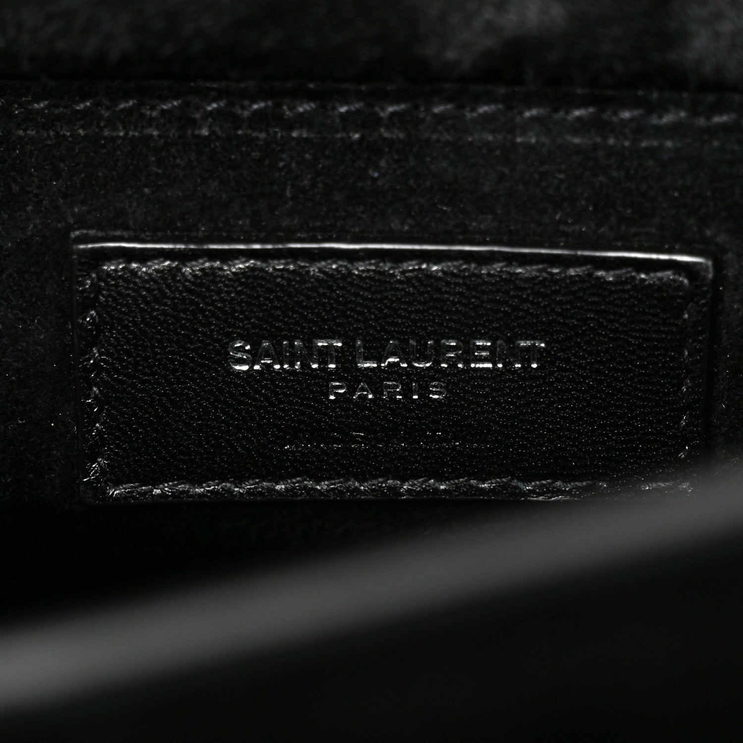 Saint Laurent Calfskin Crocodile Embossed Large Monogram Sunset Sunset Black 6 of 10