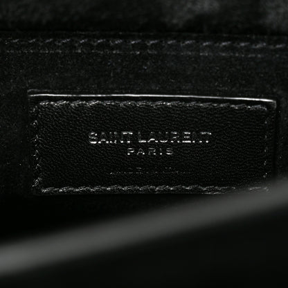 Saint Laurent Calfskin Crocodile Embossed Large Monogram Sunset Sunset Black 6 of 10
