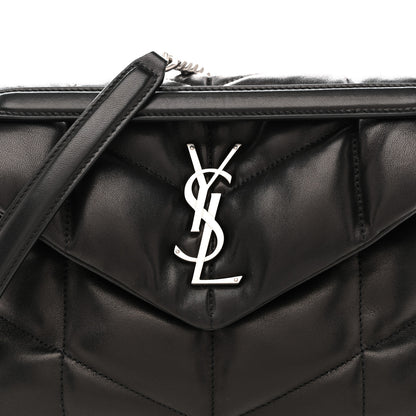 Saint Laurent Lambskin Quilted Small Loulou Puffer Monogram Chain Satchel Black 8 of 10