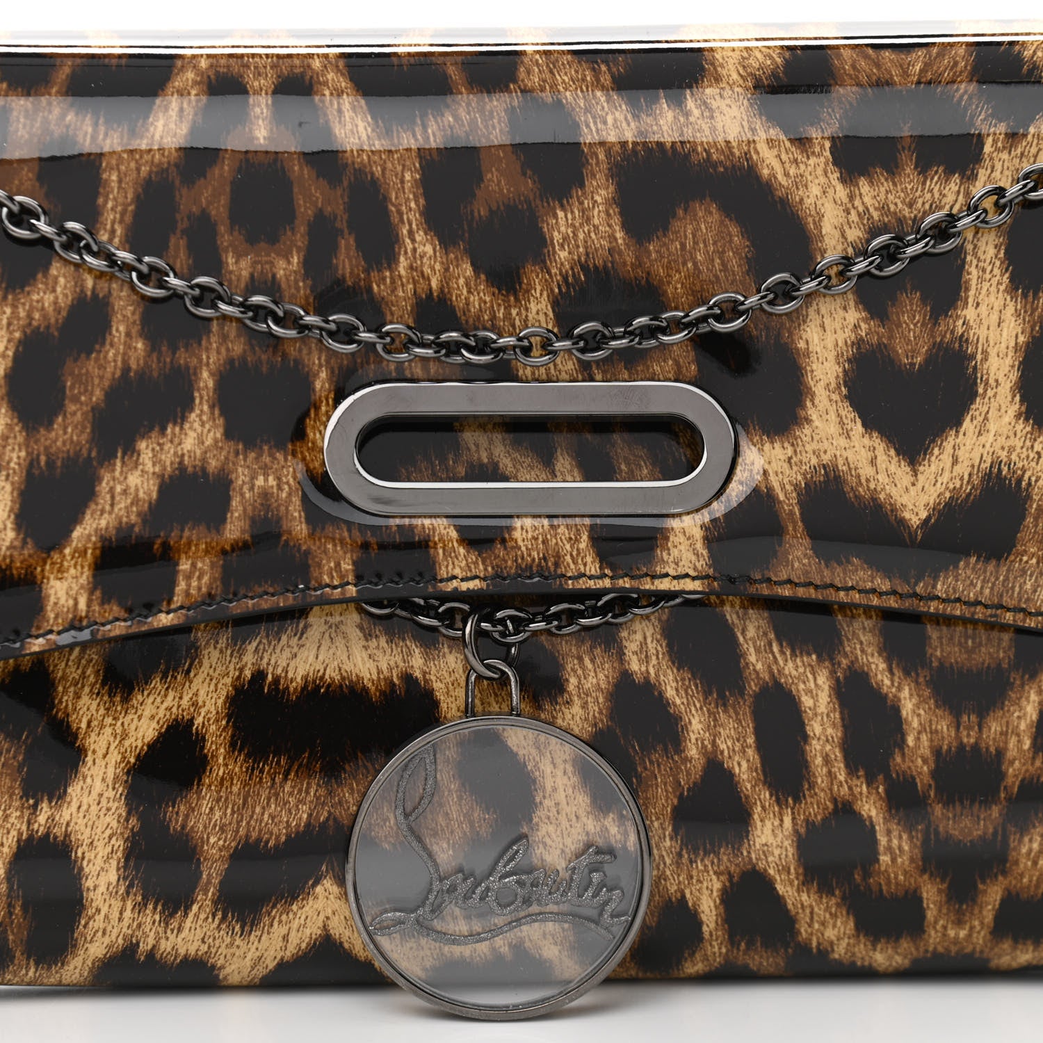 Christian Louboutin Patent Leopard Print Riviera Clutch 7 of 9