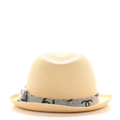 Chanel Straw CC Fedora Hat M Beige 5 of 12