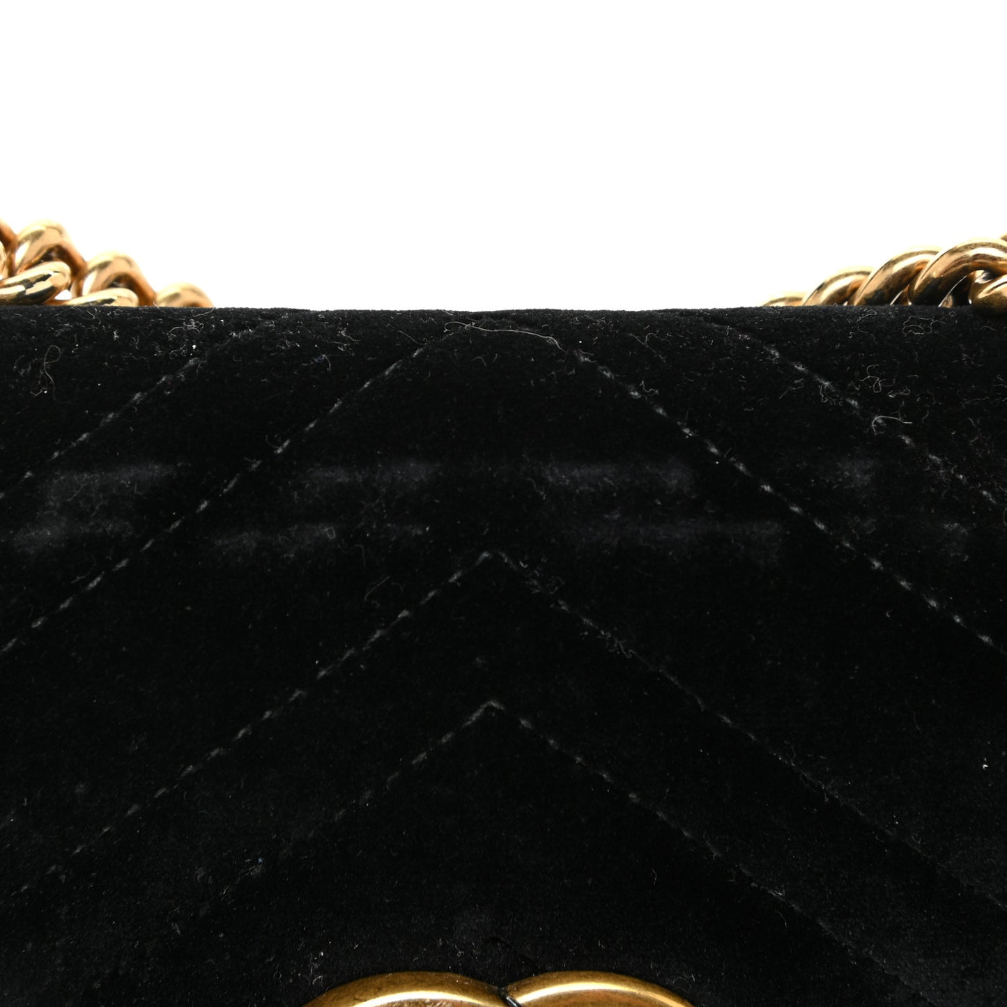 Velvet Matelasse Mini GG Marmont Shoulder Bag Black