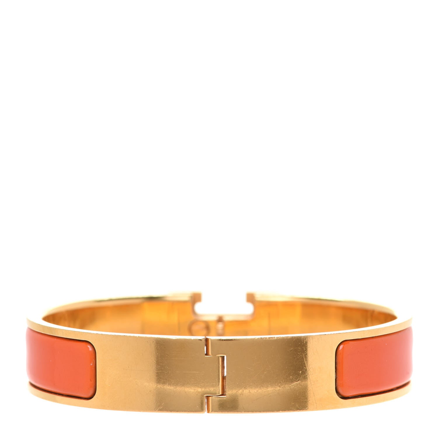 Hermes Enamel Narrow Clic Clac H Bracelet PM Orange 3 of 8