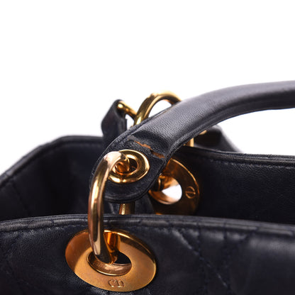 Christian Dior Lambskin Cannage Medium Lady Dior Navy Blue 21 of 21
