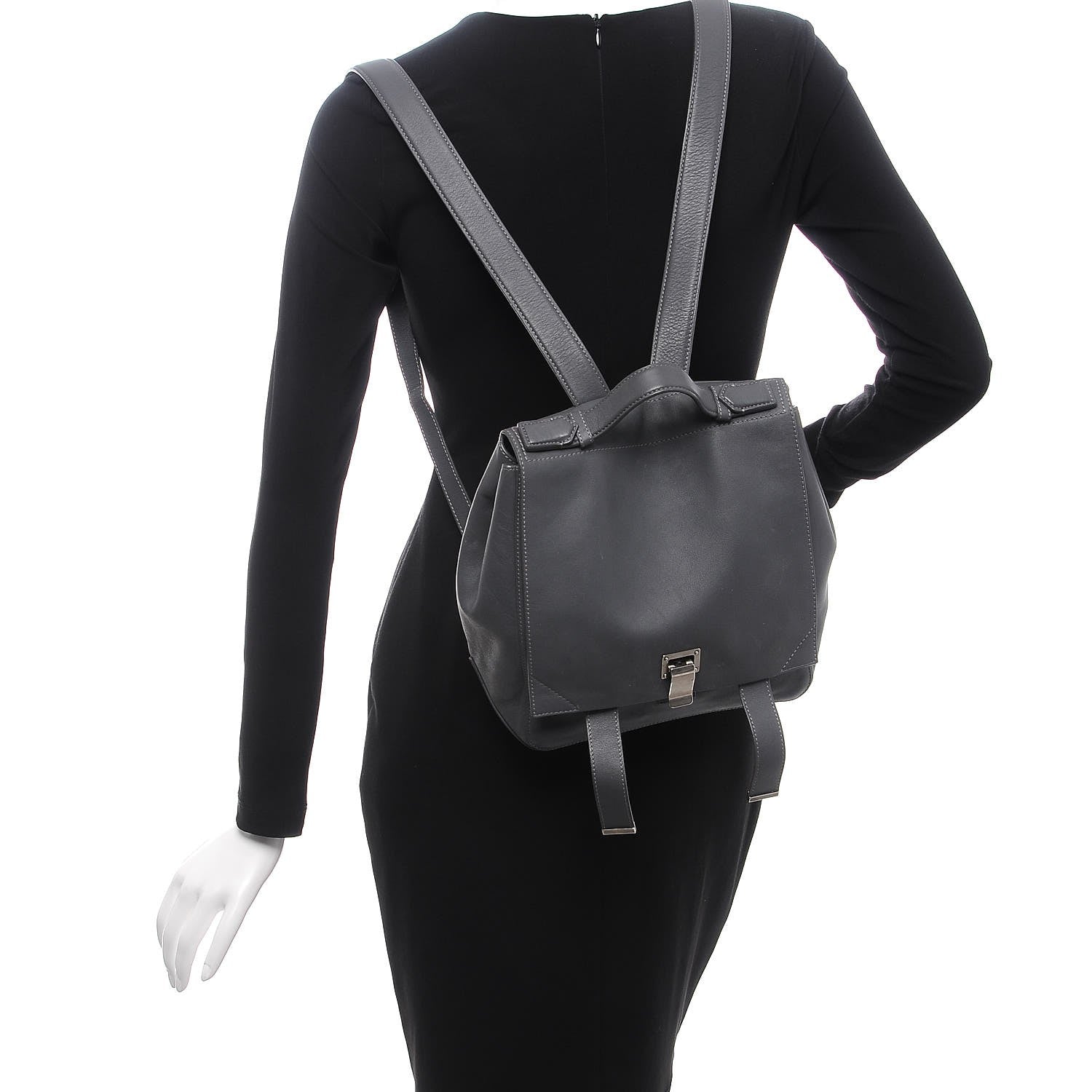 Proenza Schouler Calfskin Small PS Courier Backpack Heather Grey 2 of 9