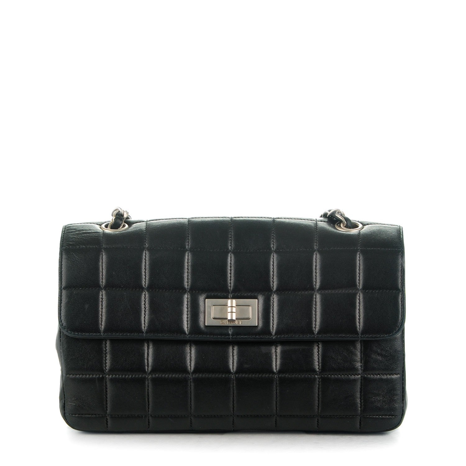 Chanel Lambskin Quilted Chocolate Bar Mademoiselle Accordion Flap Black 1 of 8