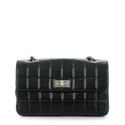 Chanel Lambskin Quilted Chocolate Bar Mademoiselle Accordion Flap Black 1 of 8
