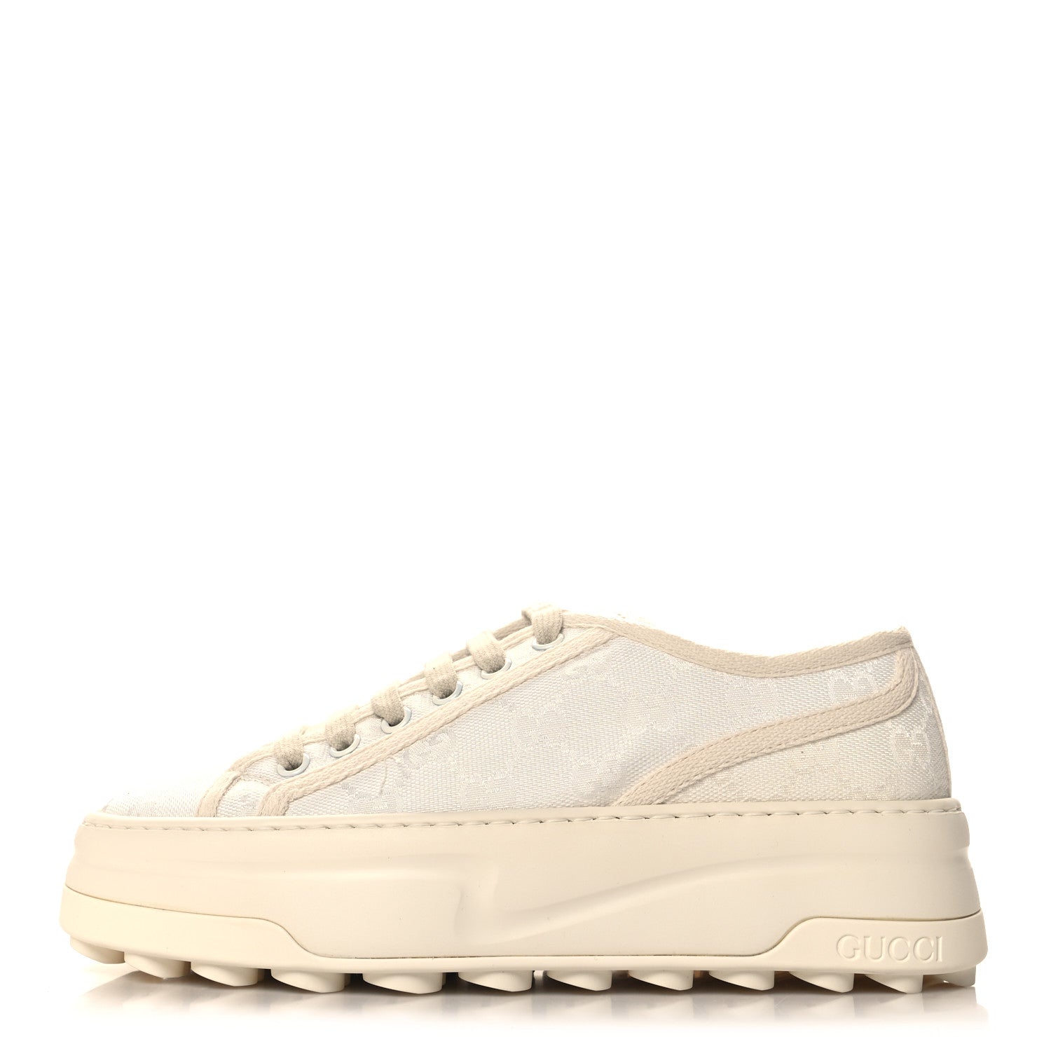 Gucci GG Monogram Womens 1977 Tennis Platform 52mm Sneakers 36 Great White Mystic White 1 of 8