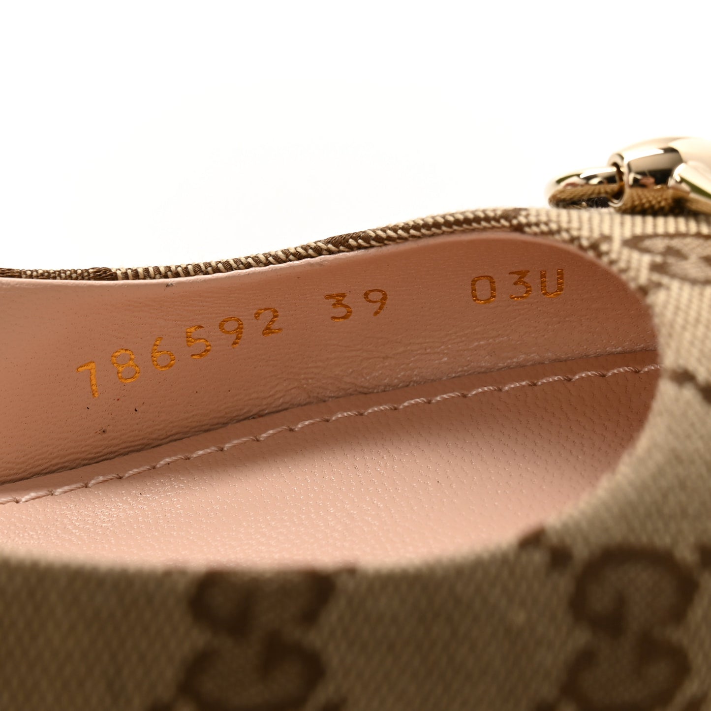 Monogram Horsebit Womens Slingback Ballet Flat 39 Beige Ebony Cocoa