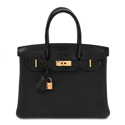 Hermes Togo Matte Alligator Birkin Touch 30 Black 1 of 11