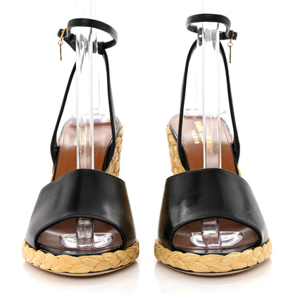 Saint Laurent Calfskin Paloma Espadrille 95 Wedges 37 Black 2 of 8