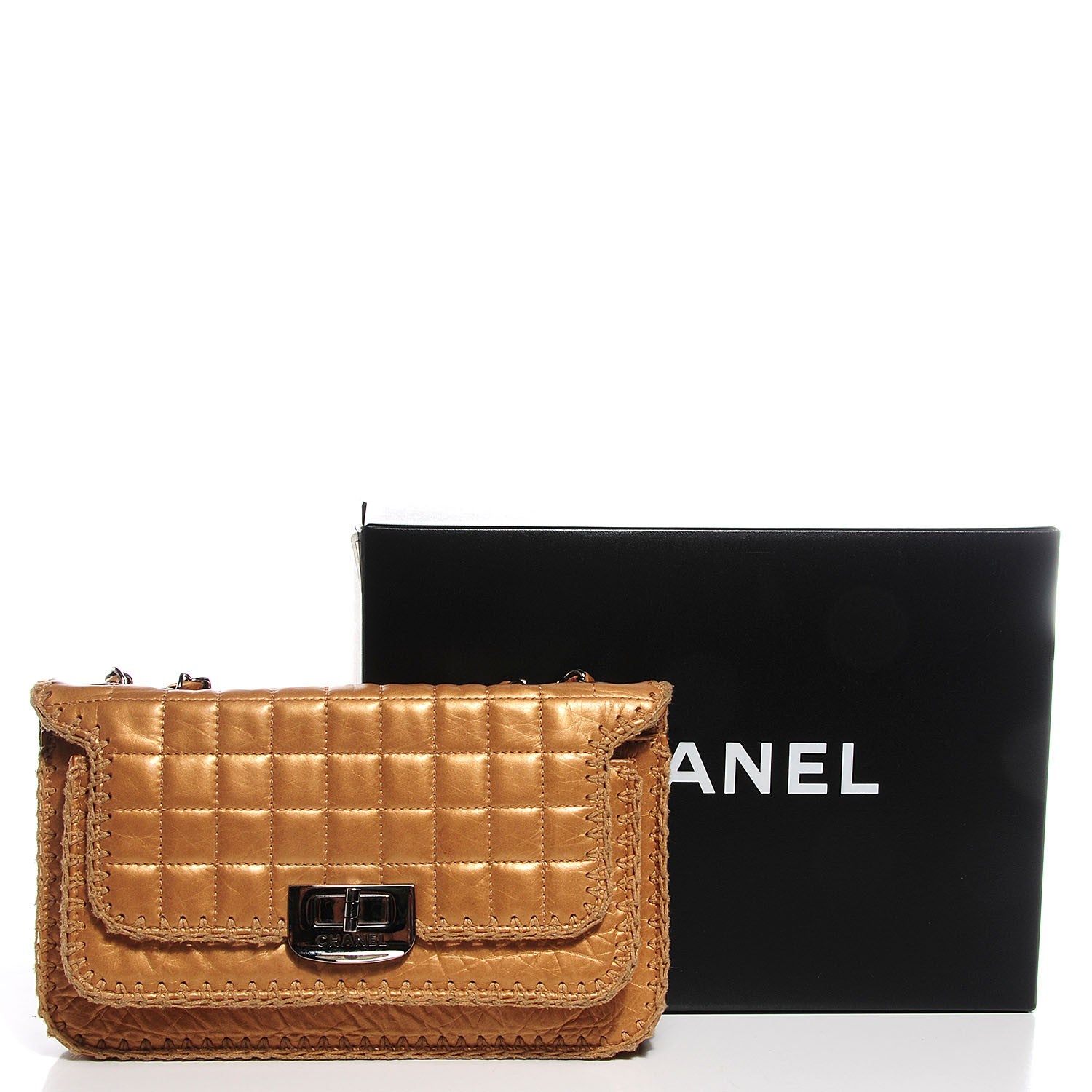 Chanel Calfskin Square Quilted Mademoiselle Crochet Flap Beige Fonce 5 of 9