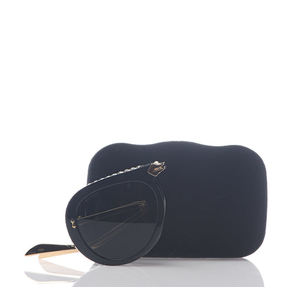 Gucci Acetate Crystal Foldable Aviator Sunglasses GG0307S Black 9 of 10