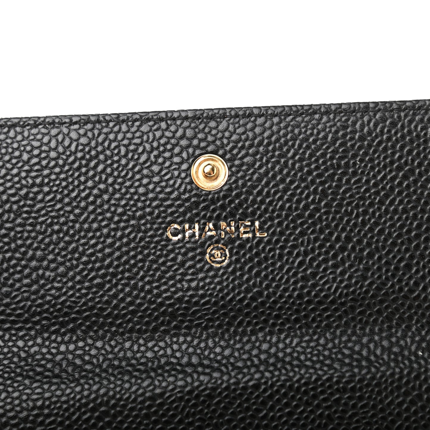 Caviar Quilted Large Gusset Flap Wallet Black