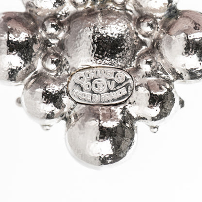 Chanel Crystal CC Earrings Silver 4 of 4